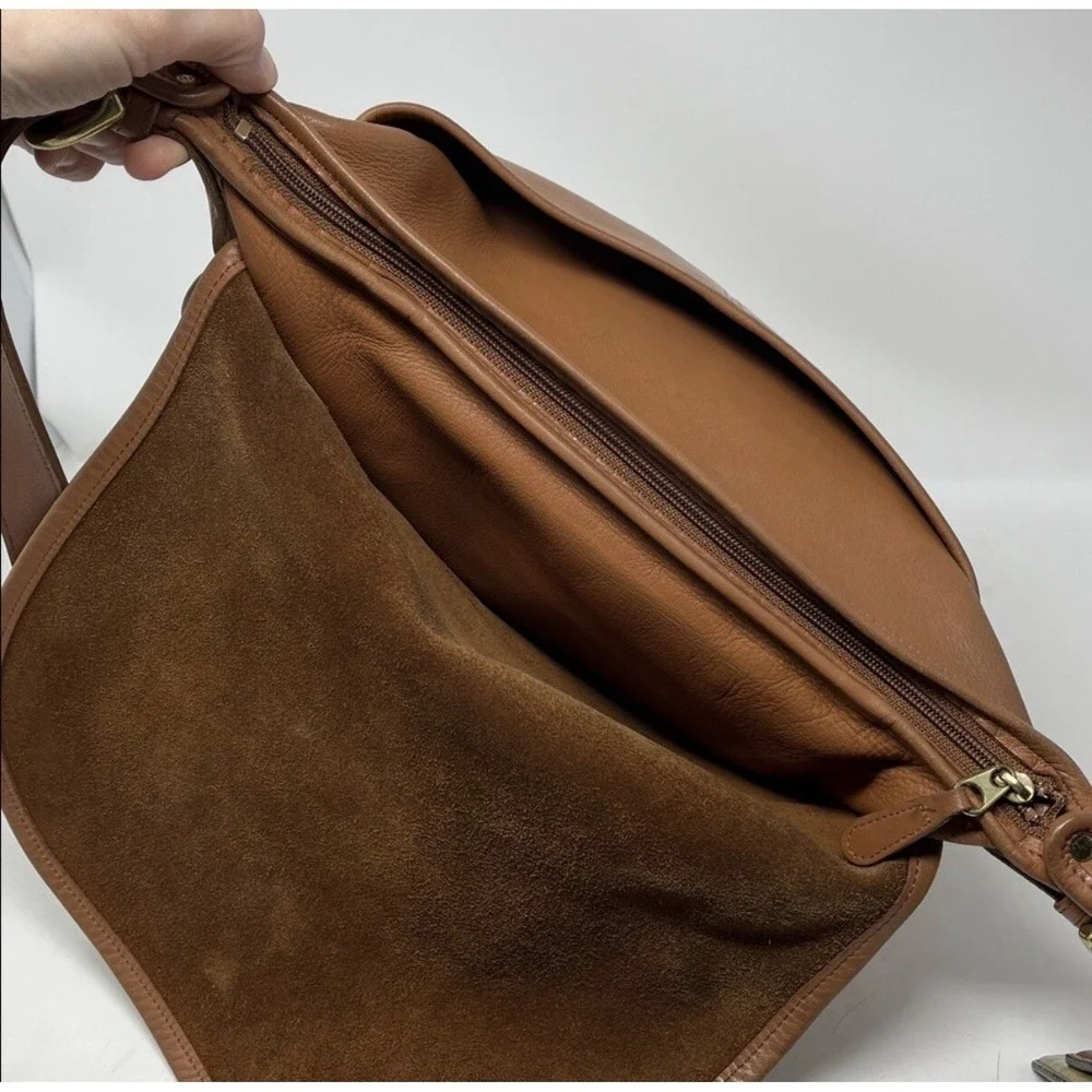 Vintage Coach Whitney 4115 Flap Crossbody Brown Leather USA 90s 12x11
